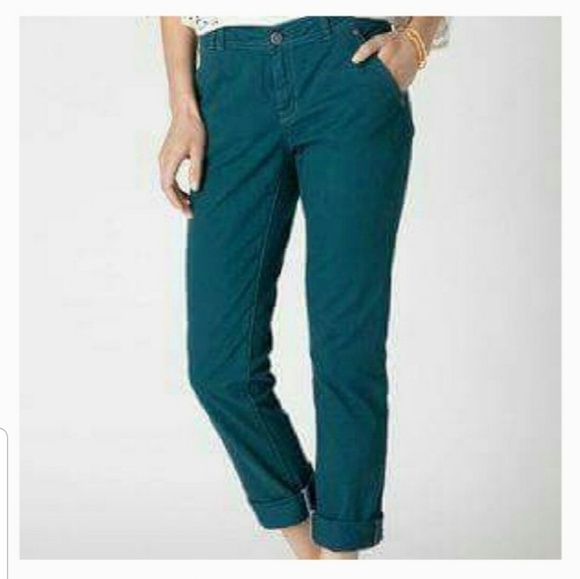 teal chino pants